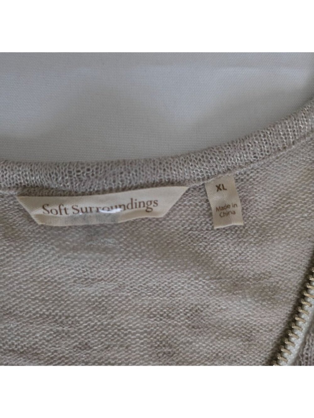 Soft Surroundings Stone Valentina Pullover Zip Neckline Sweater Women's Size XL - Picture 5 of 11